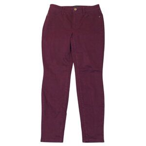 Talbots Womens Pants Size 4P Slim Jeggings Snkle Stretch Casual Travel Burgundy